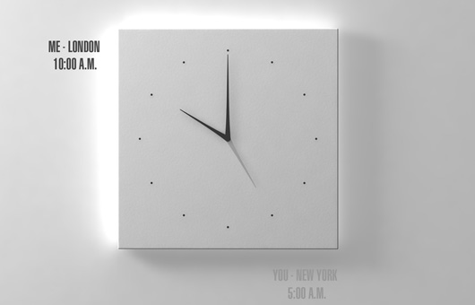 long d clock white square