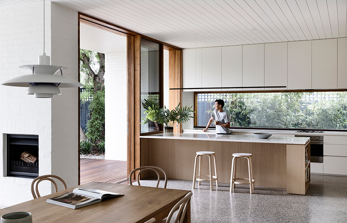 Brighton House by Rob Kennon Architects is a tidy, neutrally-toned extension to an Edwardian terrace.