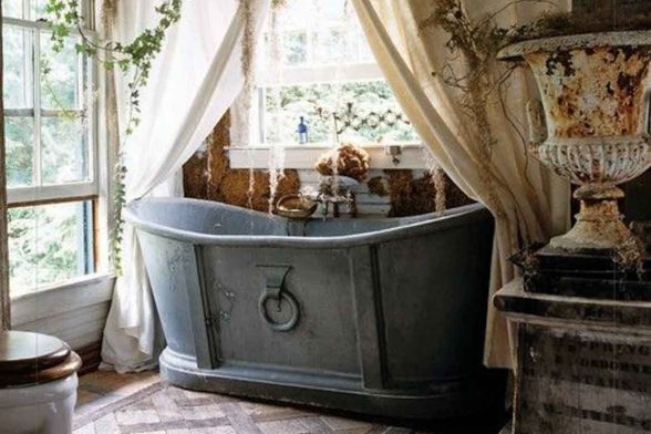 metal bath rustic bathroom cabin log mountain aesthetic