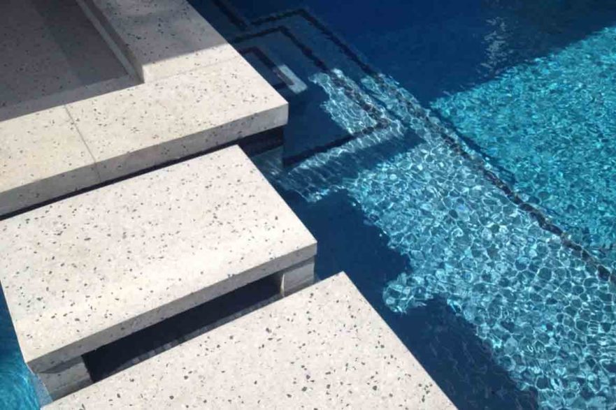 white washed cement pool steps stepping 