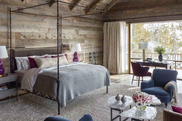 cabin bedroom colour accents rustic bedroom