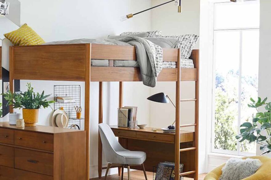 Wooden double deals loft bed