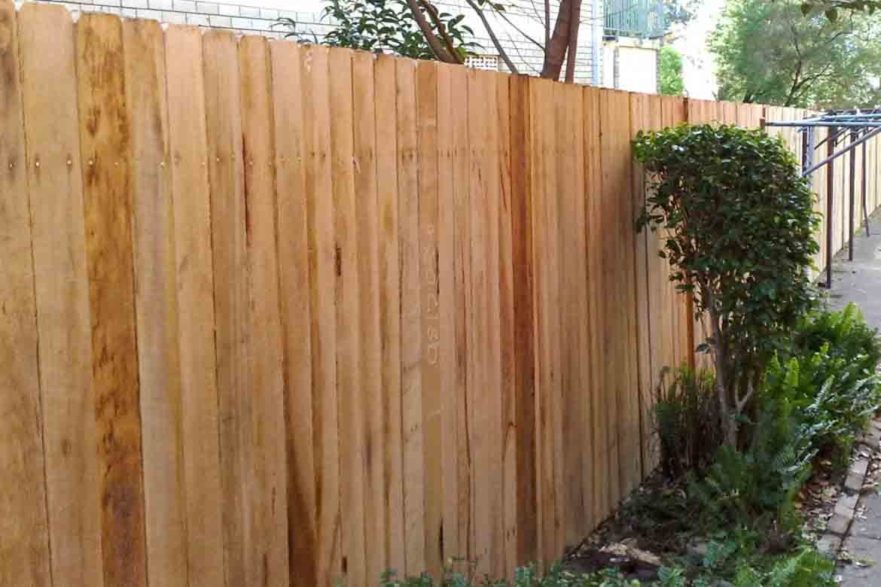 vertical timber paling fence