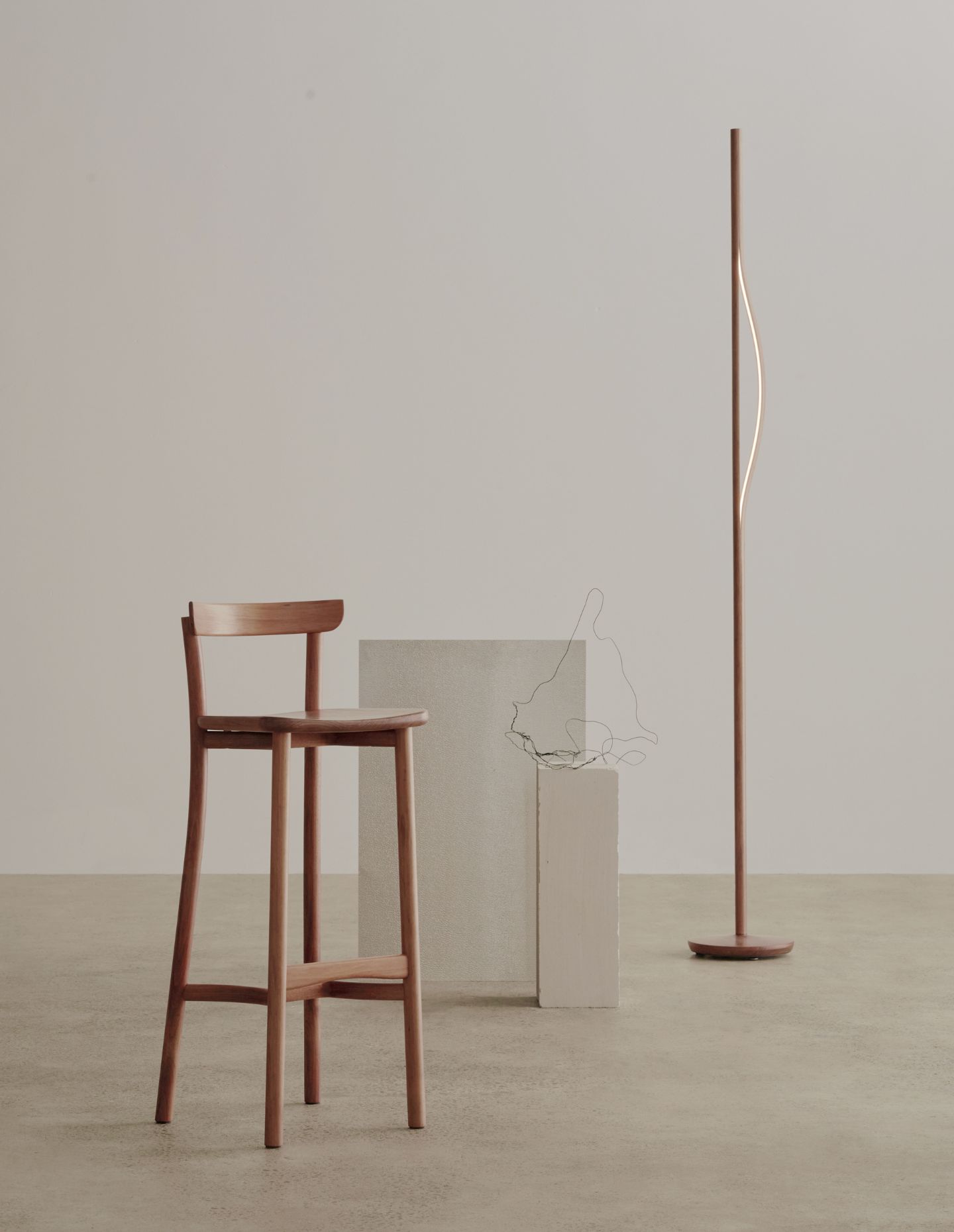 Sabu Studio Q&A - Pinta Stool, Onu Floor Light - Styling by Jess Kneebone - Photo By Pier Carthew