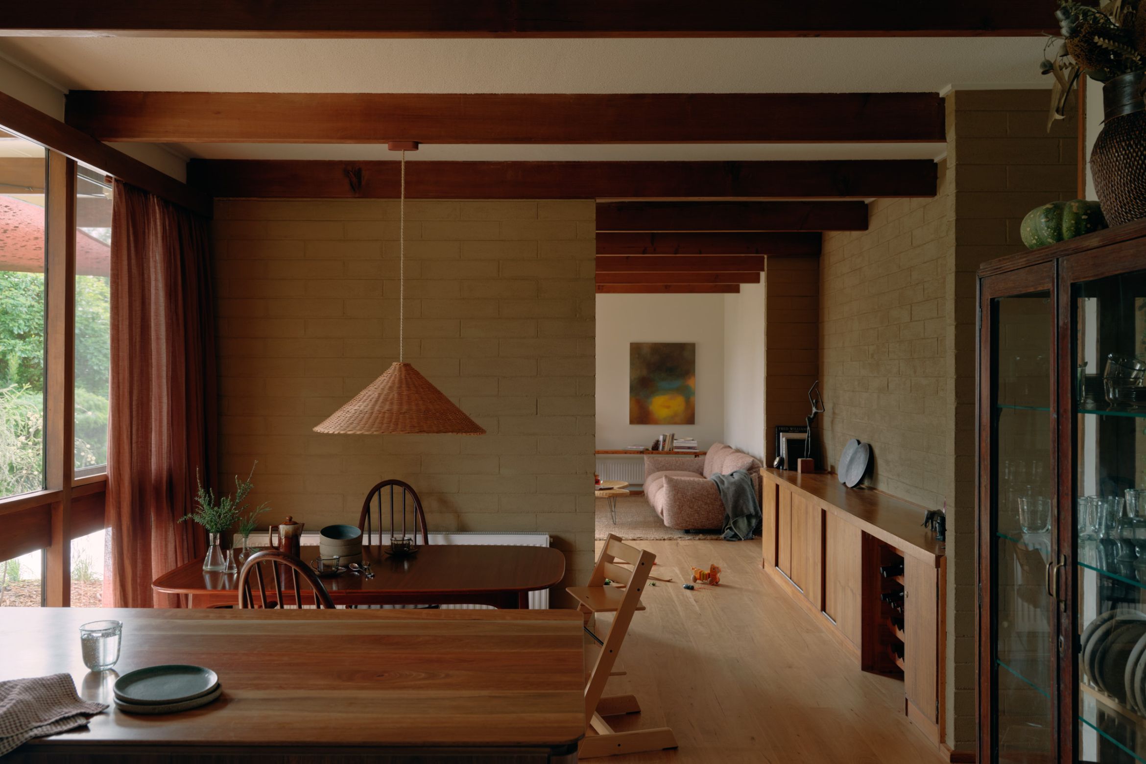 This timber-rich '70s home has been restored with even more handcrafted charm