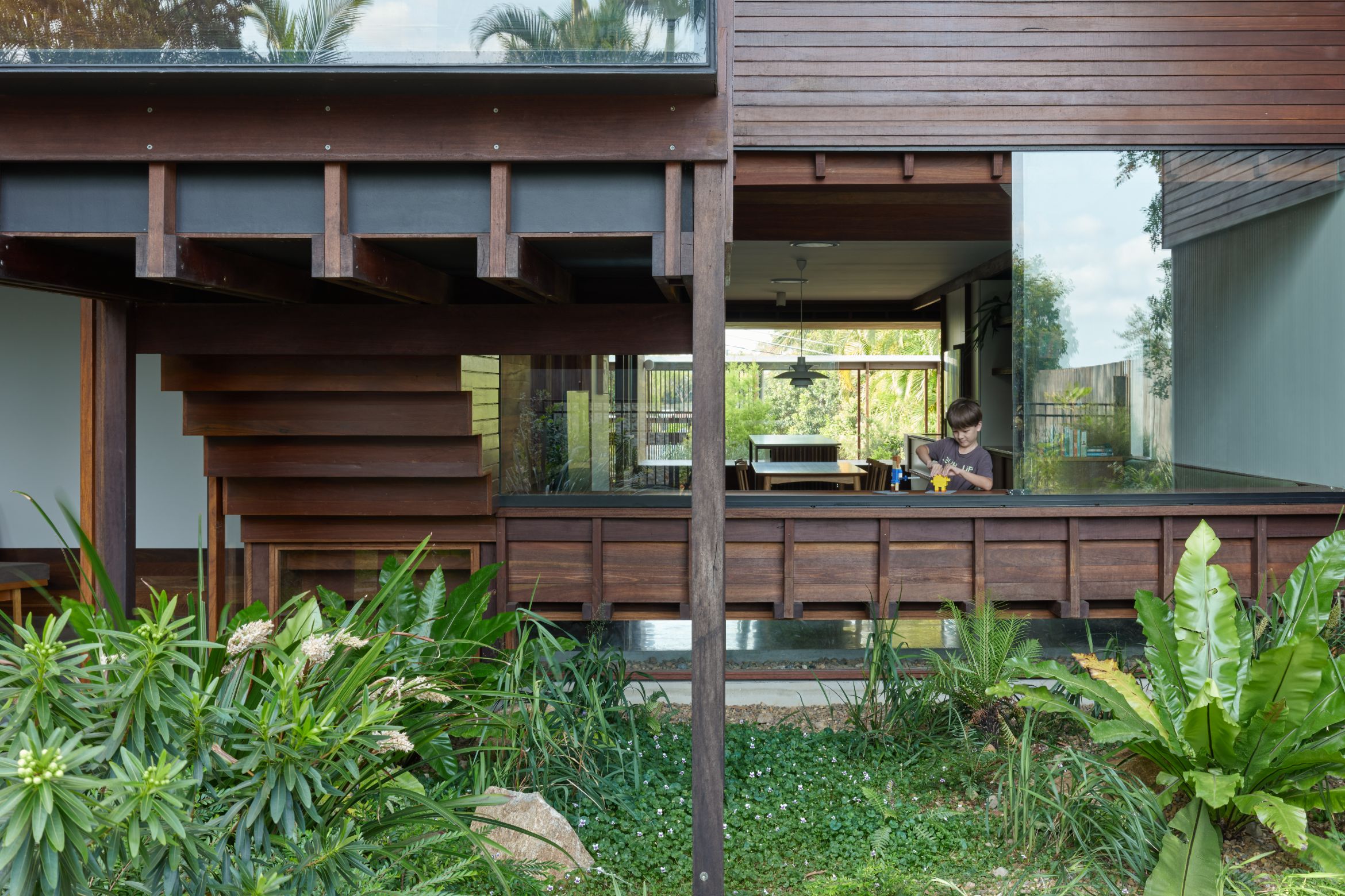 Extending downwards within this hillside haven