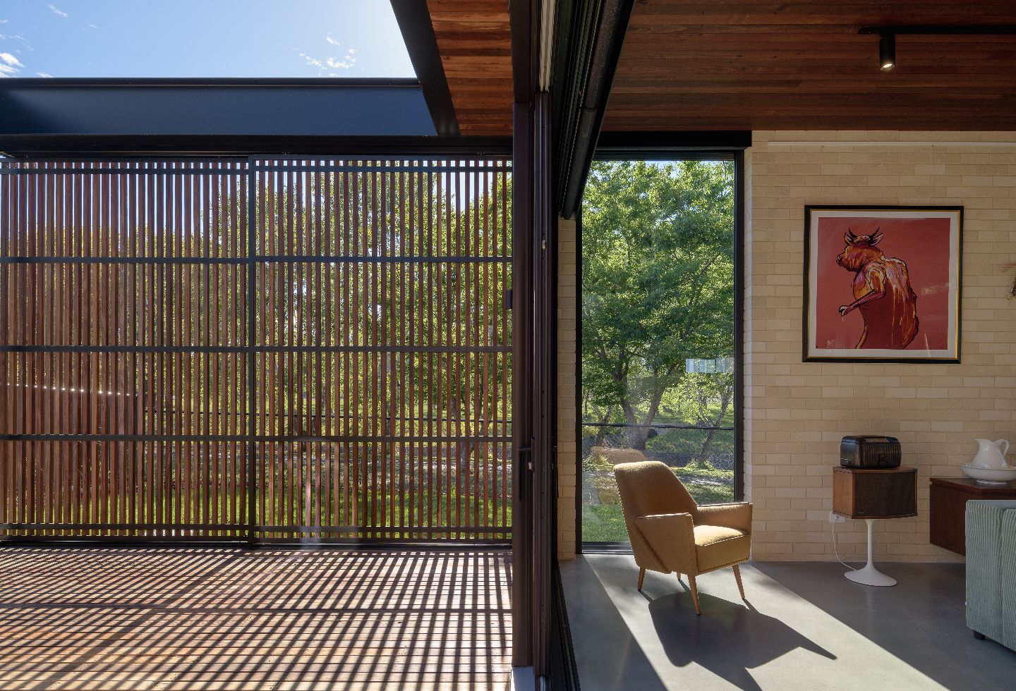 A home connected to its surrounding parkland