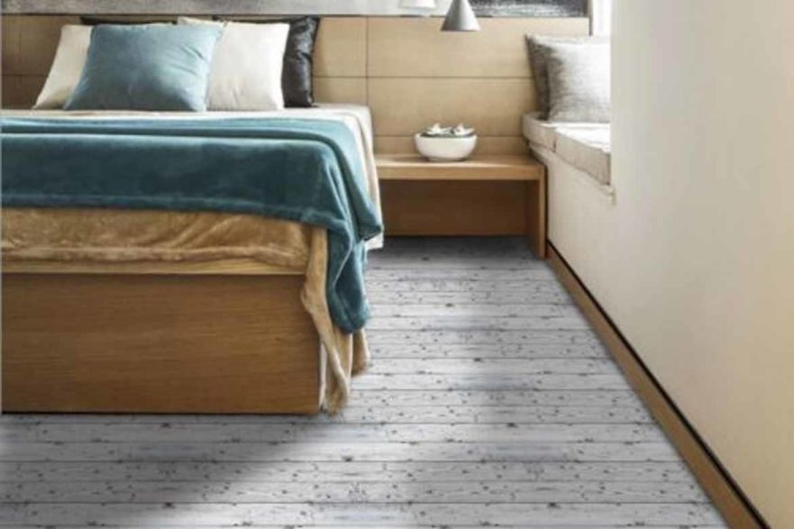 timber tile grey wooden look bedroom