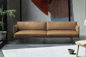 Outline 3 Seater Sofa in Cognac Leather