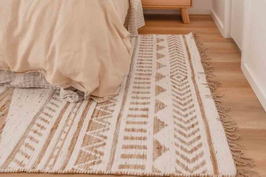 white boho tribal rug design neutral beige brown look cream