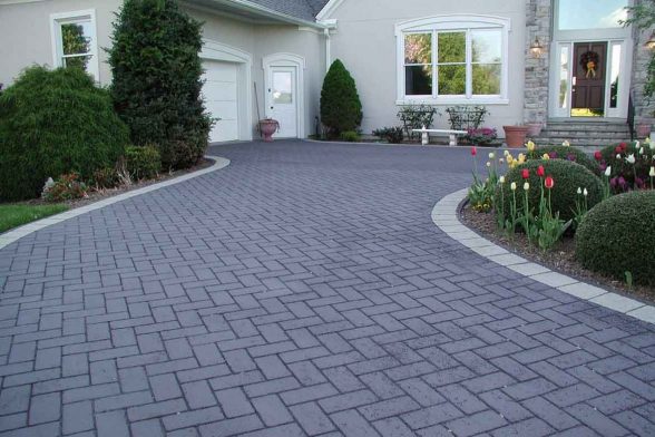 driveway grey brick pavers