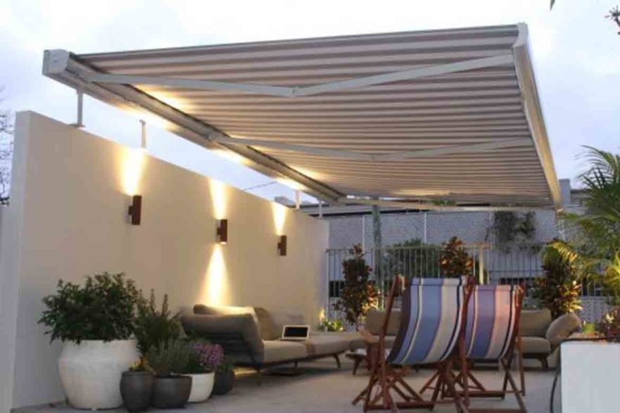 retractable pergola roof design extendable slats shade covering