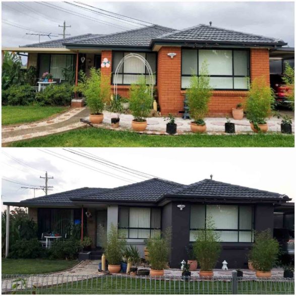 black rendered home australia before and after