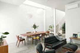 A stacked form that lets light flood inside
