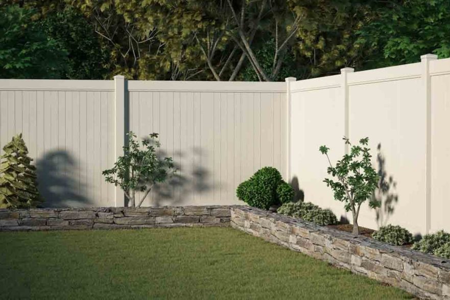 tall white stylish fence to keep dog inside