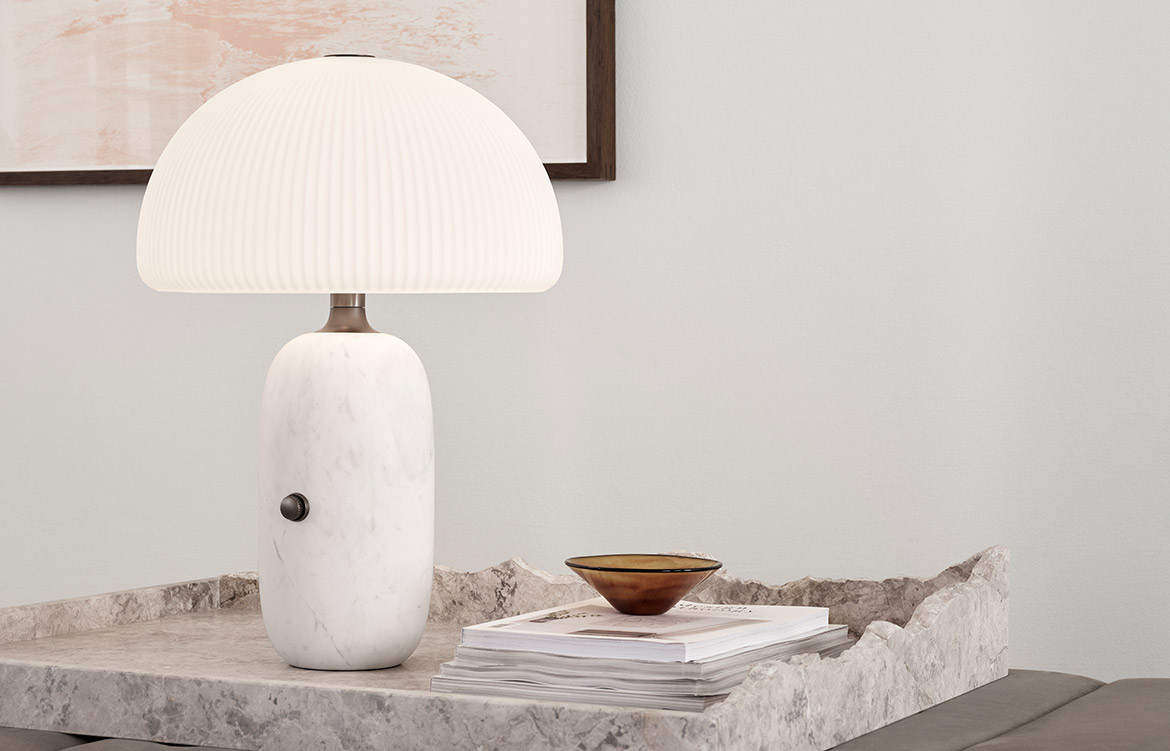 white marble table lamp