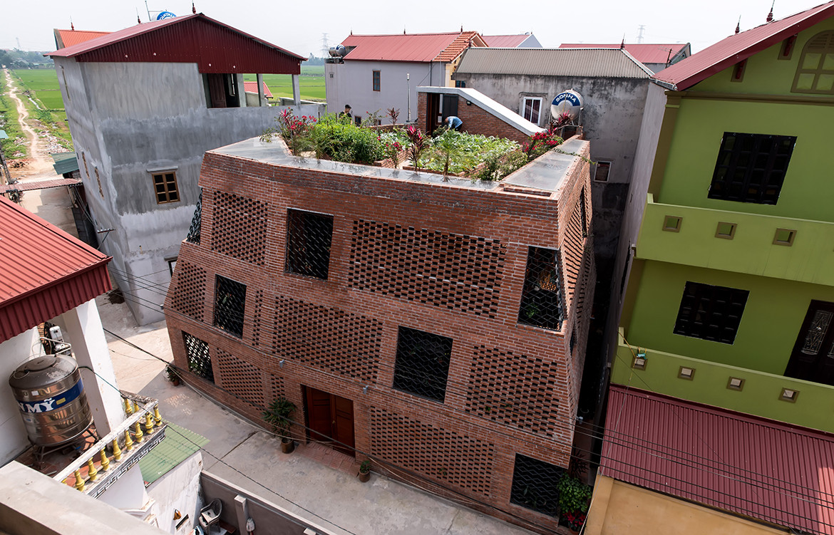 Brick Cave H&P Architects Nguyen Tien Thanh ariel view