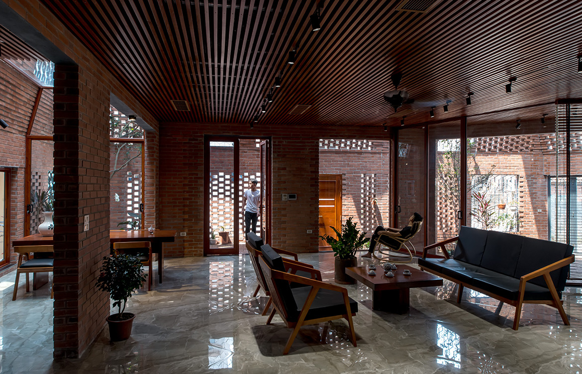 Brick Cave H&P Architects Nguyen Tien Thanh living