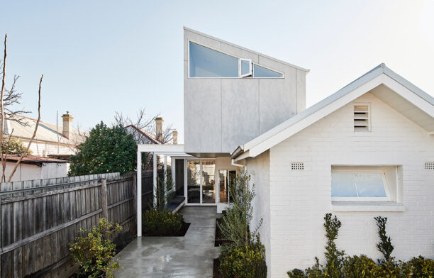 Dan Gayfer integrates a 125-year-old former dairy at the rear of his clients' Footscray property into their home’s new extension.