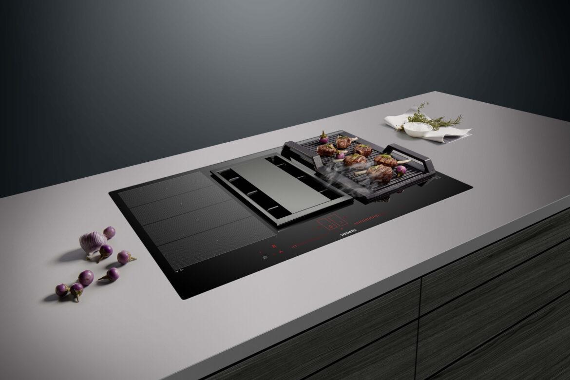 FlexInduction cooktop with integrated downdraft ventilation Habitus