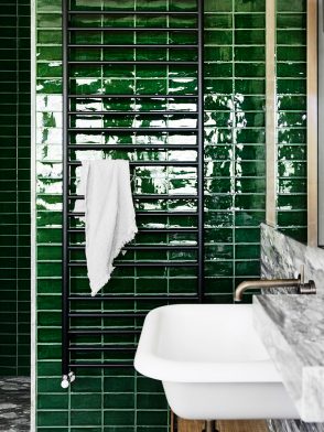 Elmore Residence by Flack Studio | biophilic design | marble splashback | brass tapware | bathroom design inspiration | modern luxury