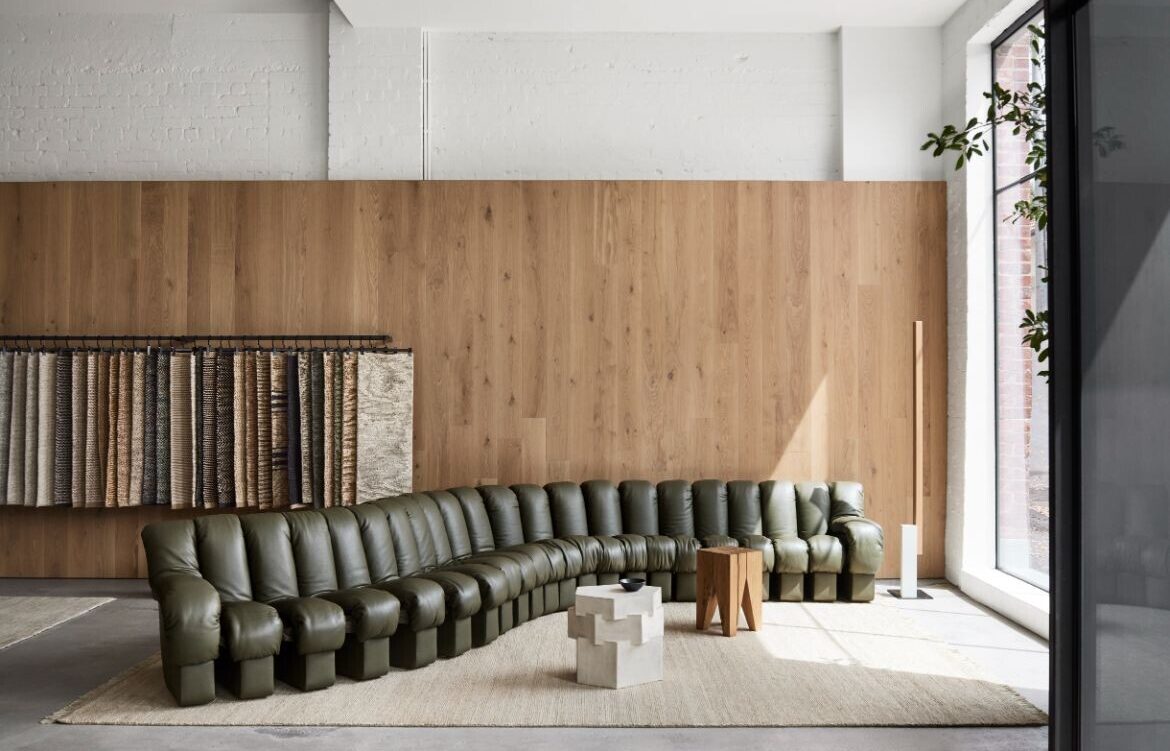 Contemporary layers with industrial at the new Armadillo Melbourne showroom