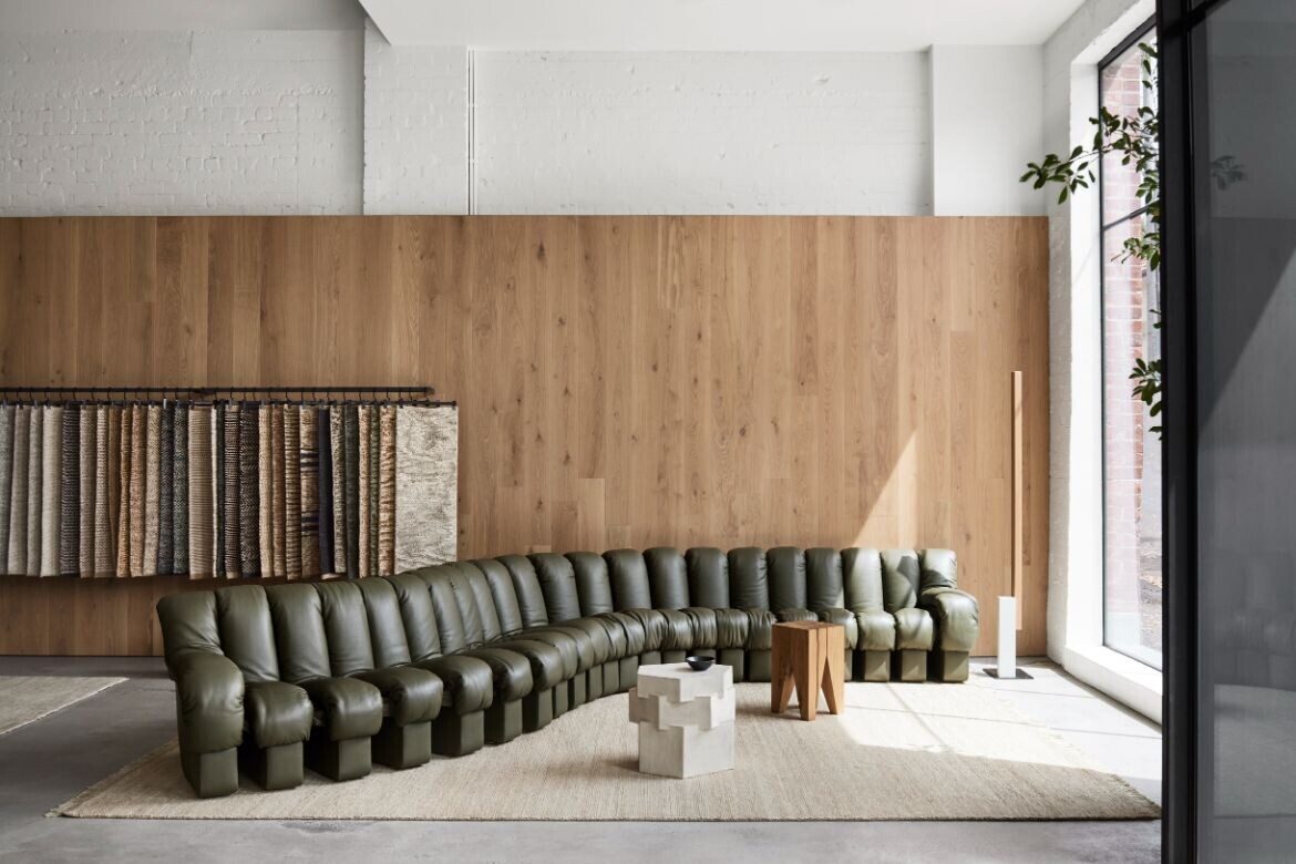 Contemporary layers with industrial at the new Armadillo Melbourne showroom