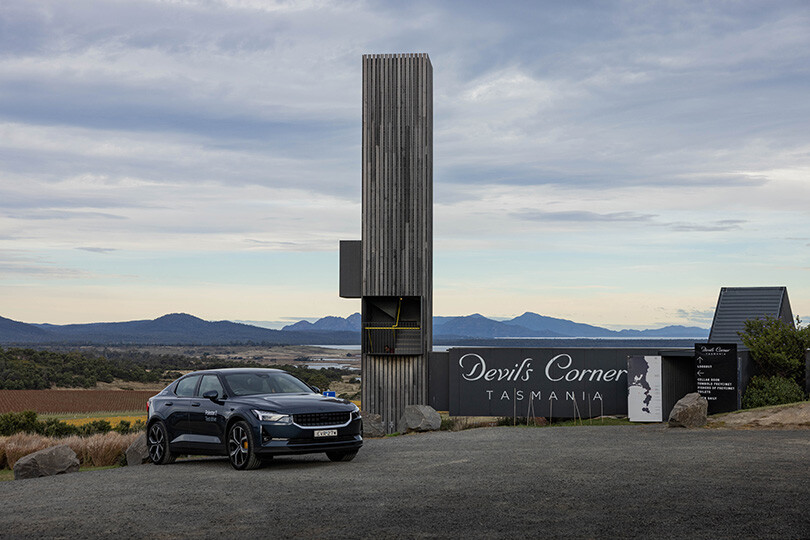 A stop at Devil's Corner in a Polestar 2