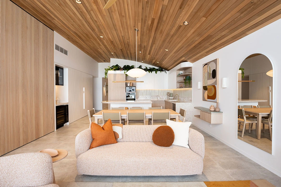 Timber was added to this Noosa penthouse to make it warm and inviting