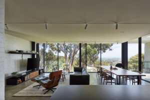 This upside-down house is set within two majestic gum trees in McLaren Vale
