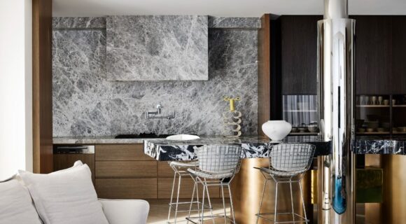 A symphony of sculptural furniture and curved surfaces, inspired by the rhythms of jazz
