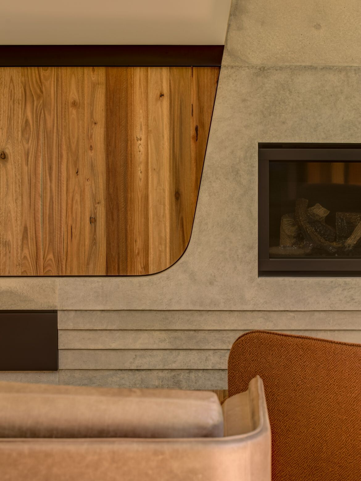 A fireplace detail