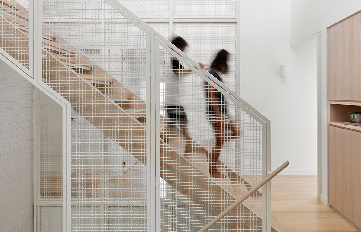 Halo House Breathe Architecture cc Dianna Snape wire mesh staircase