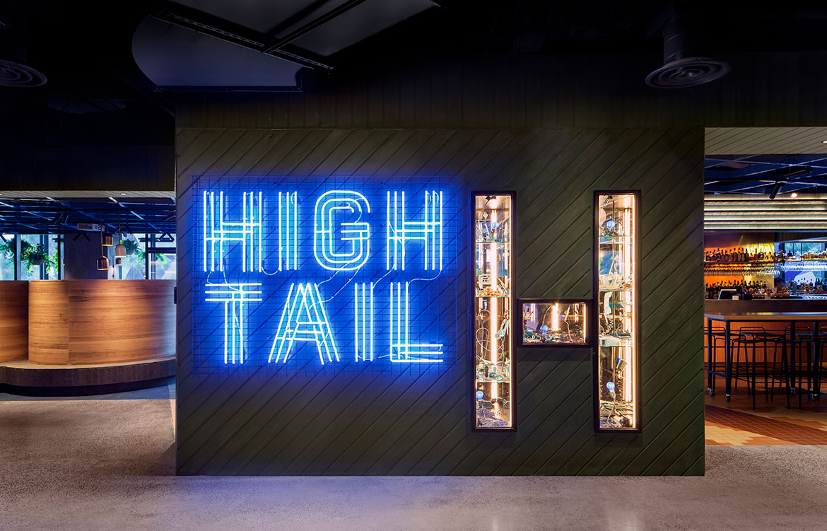 Hightail Bar Docklands Techne Nick Travers signage