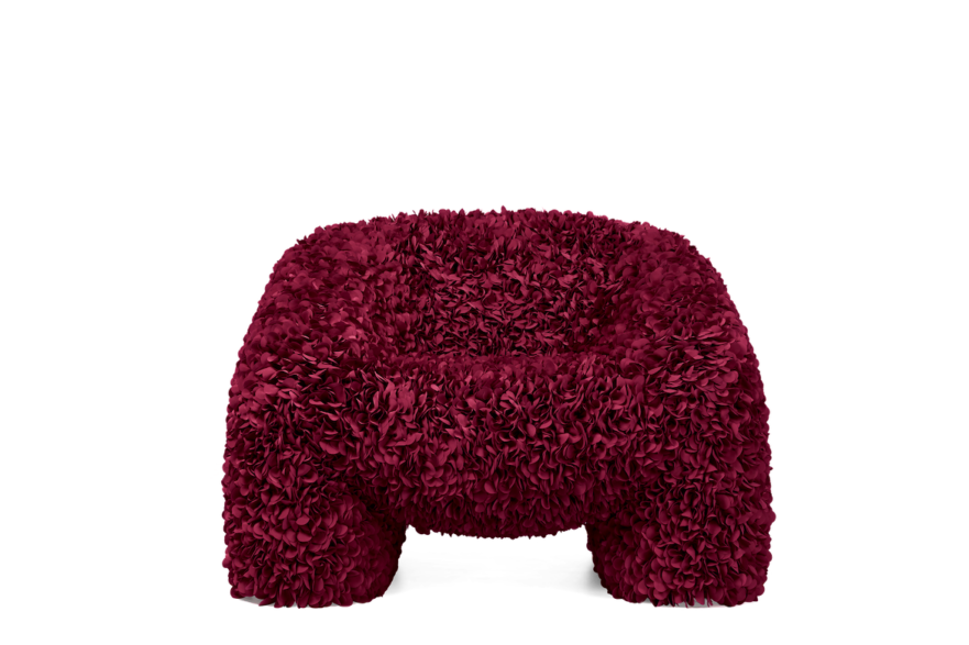 Hortensia Wine Red Armchair from Moooi at Salone del Mobile 2022