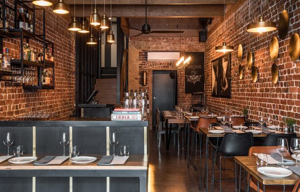 ISH Restaurant Melbourne Annu Bain CC Rhiannon Taylor exposed brick and brass highlights