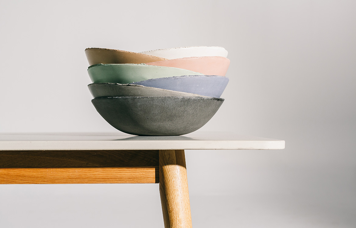 Nood Co Concrete coloured bowls