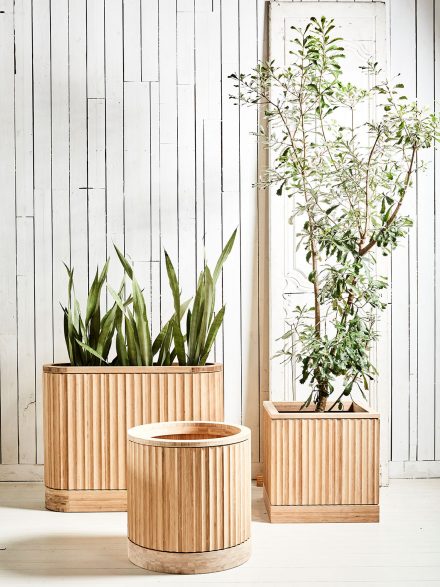 Outdoor styling with Pleat Collection bamboo planters