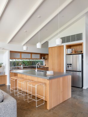 Kitchen furniture design in Port Willunga Beach House by Mountford Williamson Architecture and Fabrikate