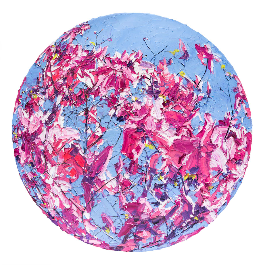 Royal-Midday-Magenta--153cm-Round-Oil-on-Linen