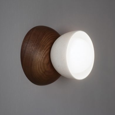 Terra 00 wall sconce by Marz Designs and Grit Ceramics