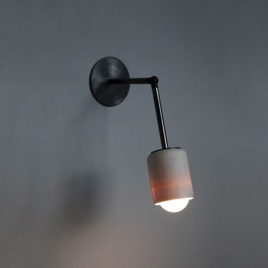 Terra 1 long arm wall light by Marz Designs and Grit Ceramics