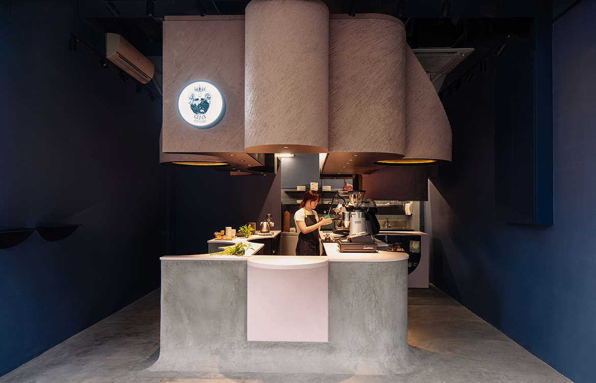 A Concrete Café In Singapore By Studio SKLIM