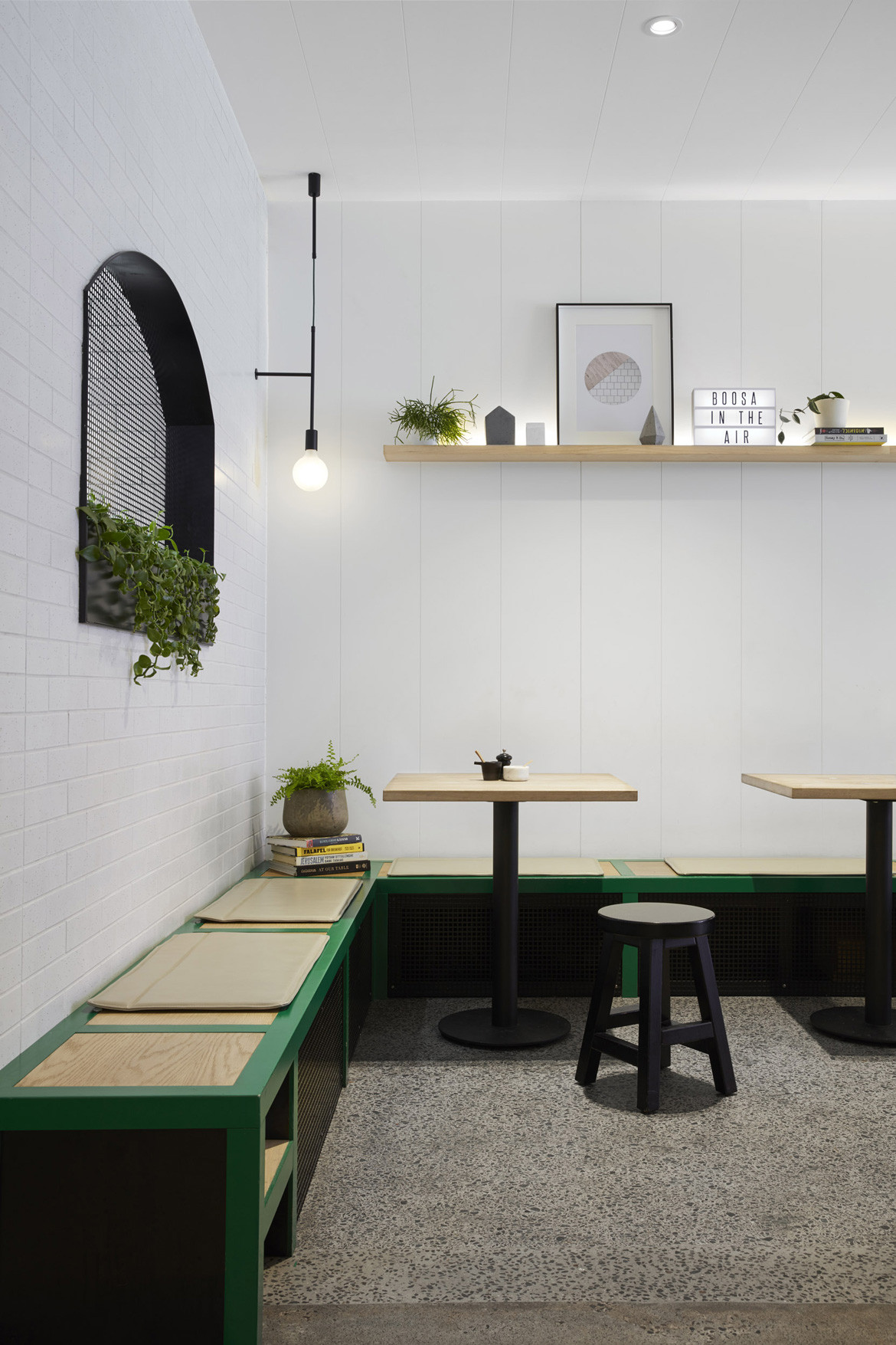 Boost Cafe Photography by Peter Clarke Bench seating