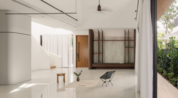 A statement staircase in this Singapore home