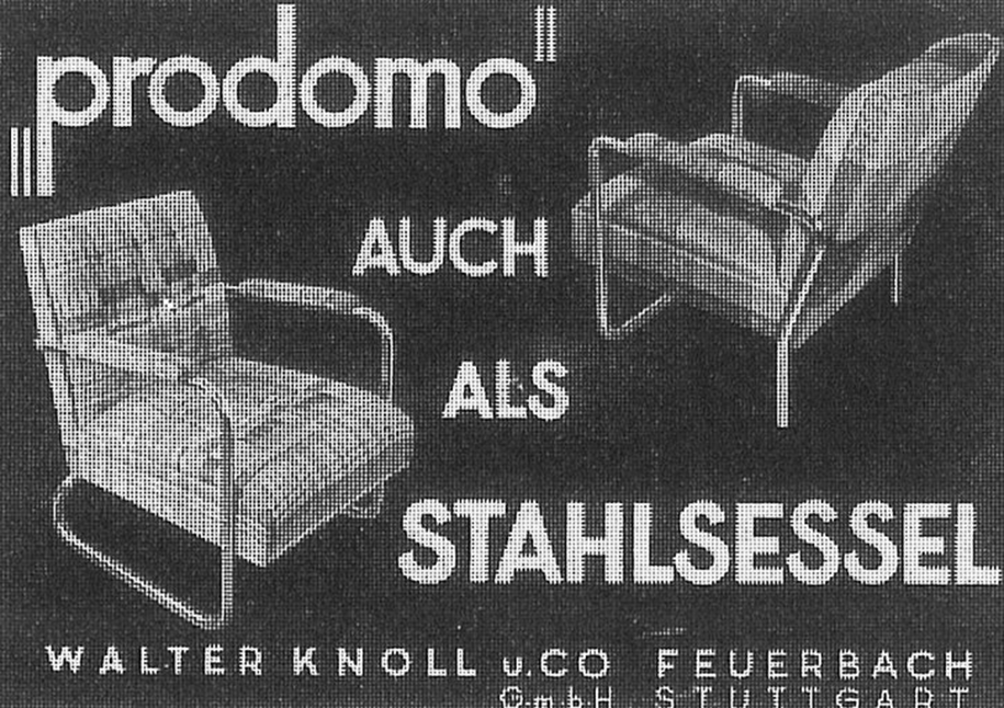 1925-1929 – The “Prodomo“ models developed by Walter Knoll are seen as the first modern upholstered furniture in history