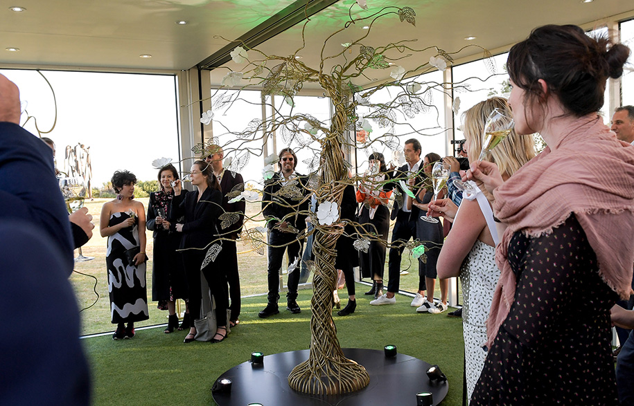 Champagne Meets Sculpture in the Enchanting Tree